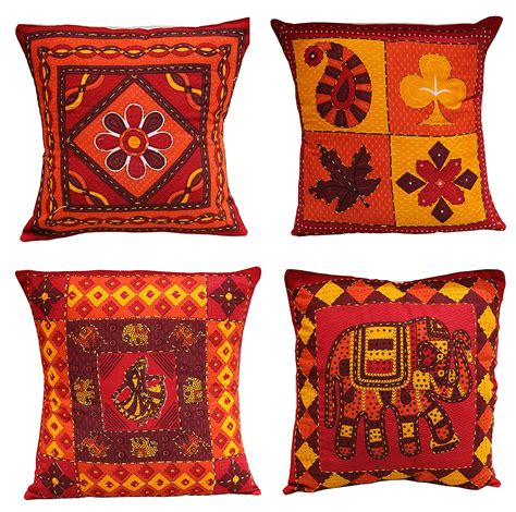 Buy The Home Talk 4 Piece Traditional Printed Cushion Covers - 16 inch ...