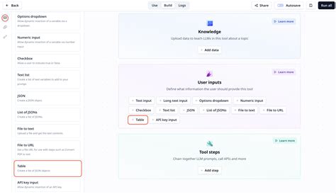 Input Table Example 的图像结果