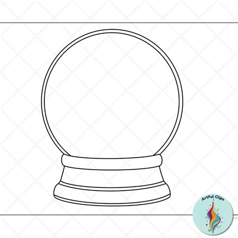 Snow Globe Template Set for Christmas Ornaments, Snowglobe Coloring ...