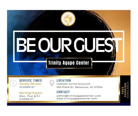 Trinity Agape Center Sunday Service , Harmony Suites Secaucus ...