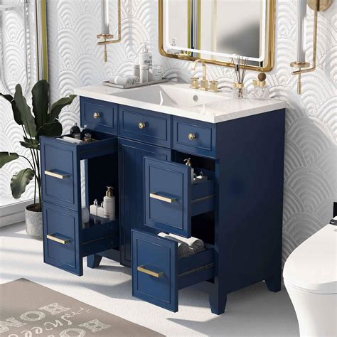 Amazon.com: Harper & Bright Designs 36" Bathroom Vanity with Sink, Free ...