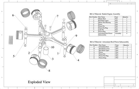Image result for Radial Engine Exploded View Drawing