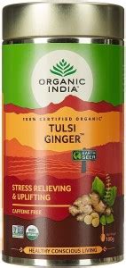 ORGANIC INDIA Tulsi Ginger Tea 100 GM Tin- (Pack Of 3) Tulsi, Ginger ...