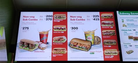 Menu at Subway Gaur City Mall, Ghaziabad
