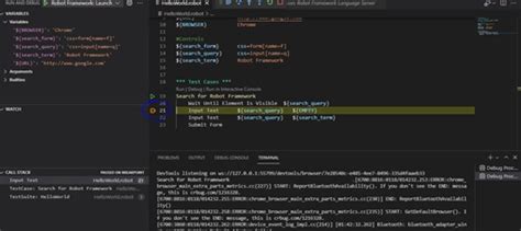 Robot Framework vs Code 的图像结果