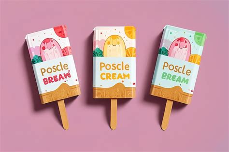 Popsicle ice cream packaging mockup | Premium AI-generated image