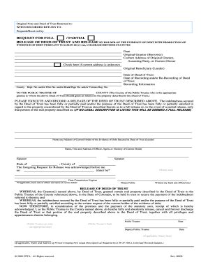 2009-2026 Form Release of Deed of Trust and Release - Blank Fillable ...