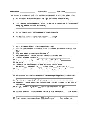 Fillable Online ccumcpreschool Child Intake Form - CCUMC Preschool ...