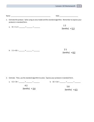 Image result for Lesson 2 Homework 5.5 5th Grade