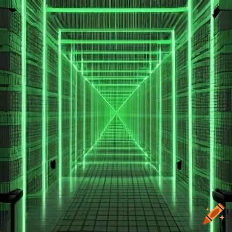 Matrix grid in neon green on Craiyon