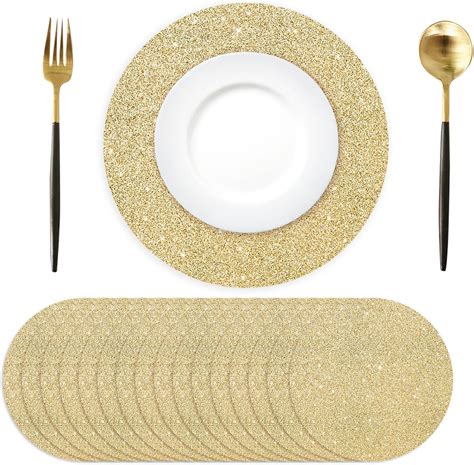 Amazon.com: 50PCS Light Gold Paper Placemats Disposable 13.4 Inch Shiny ...