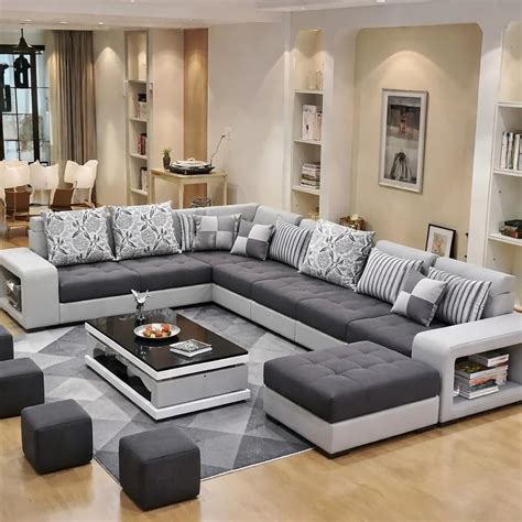 Torque Wood - Allister U Shape 12 Seater Sofa Set for Living Room ...