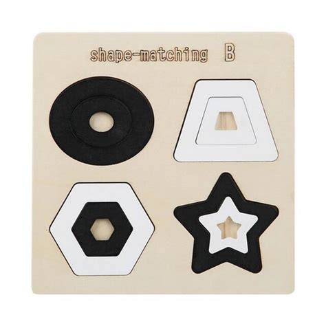 Wooden Shape Board Design B Black And White - EKT3007 – Extrokids