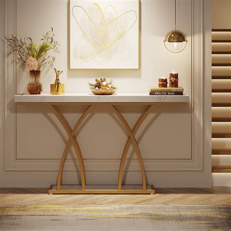 Console Table, 140 CM Modern Faux Marble Entryway Table – MecaWorks – EGYPT