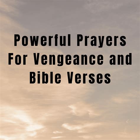 Powerful Prayers For Vengeance and Bible Verses