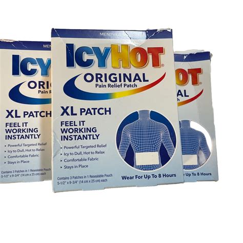 3x Boxes of Icy Hot Original Pain Relief Patch Large 3 ct each EXP 11/ ...