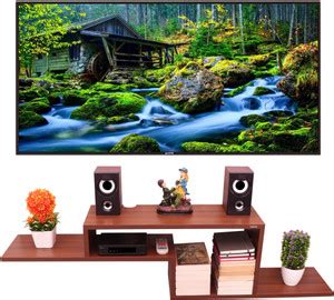 Sumwud Rainbow Wall Mounted 52 Inch TV Unit Classic Walnut Particle ...