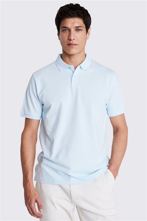 Light Blue Pique Polo Shirt | Buy Online at Moss