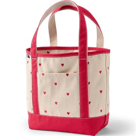 Lands' End Embroidered 5 Pocket Open Top Canvas Tote Bag, Medium ...
