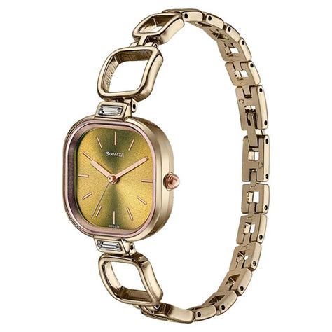 Buy Online Sonata Colours of Earth Quartz Analog Brown Dial Metal Strap ...