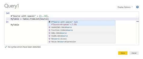 Image result for IntelliSense Power Query Editor