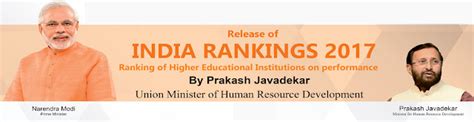 India Rankings 2017 of Higher Educational Institutions on Performance ...