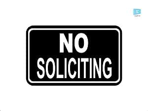 SIGN EVER No Solicting Sign Warning Stickers For Office Home Black ...