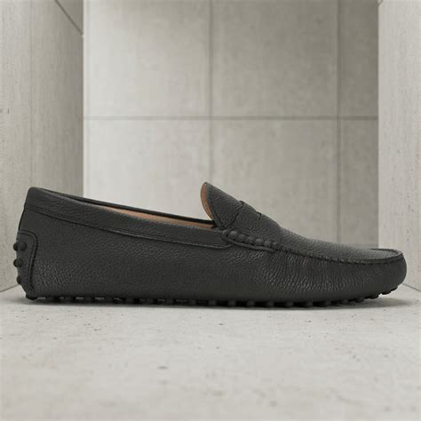 Black Leather Burgos Driving Loafers - Casual Shoes Collection ...