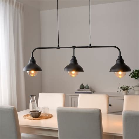 AGUNNARYD pendant lamp with 3 lamps, black, 122 cm (48") - IKEA