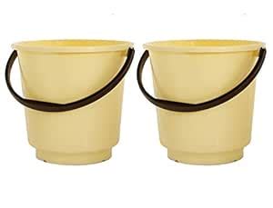 Kuber Industries Unbreakable Strong Plastic 2 Pieces Bathroom Bucket 16 ...