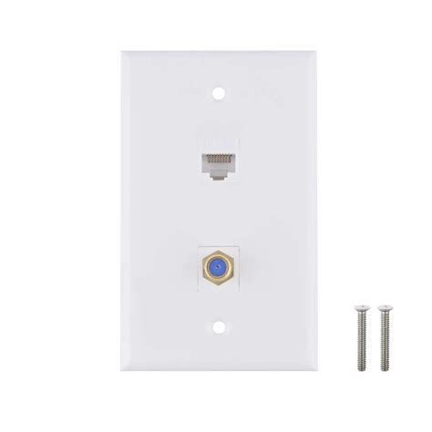 Buy Ethernet Coax Wall Plate - Cat6 F Type Wall Plate, 1 Port Cat6 ...