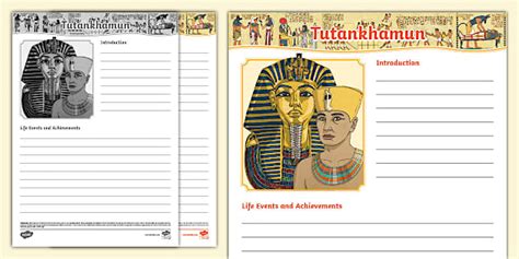 Tutankhamun Biography Template - Twinkl