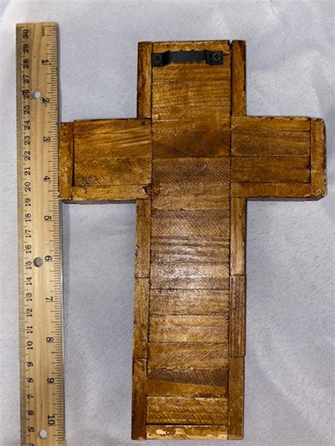 Unique Handmade Rustic Crucifix with Puzzle Wood