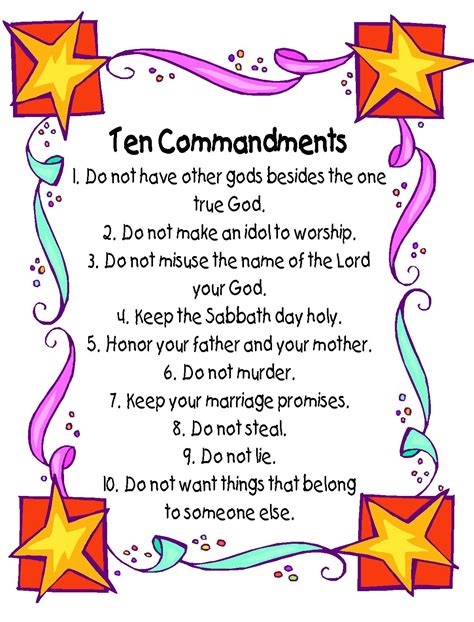 Catholic Ten Commandments Printable - Printable Holiday Crafts