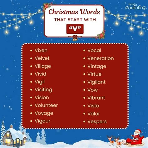 Christmas Words That Start With V - 2026 (List with Meanings)