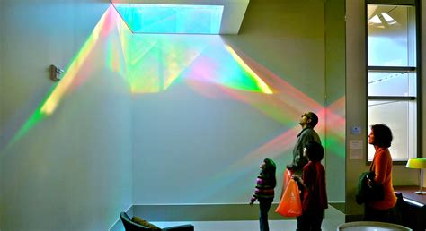 solar light art installation in a library