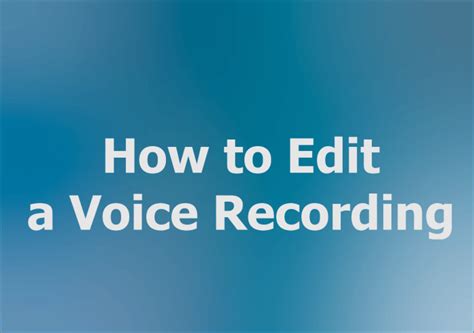 Image result for Voice Editor Tutorial