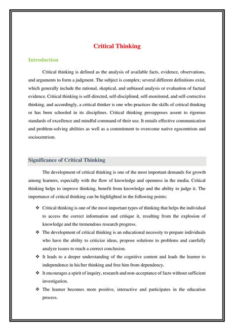 Image result for Critical thinking Definition