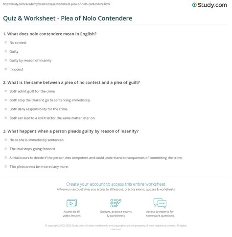 Plea No Contest Meaning