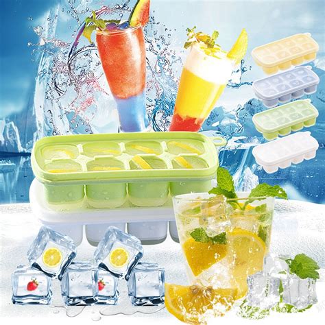 Outoloxit Silicone ICE Tray with Lid - Flexible 8-Cube Mold for ...