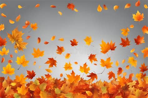 Realistic Falling Leaves. Autumn Forest Maple Leaf in September Season ...