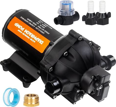 Amazon.com: RV Water Pump, 12V DC Fresh Water Pump, 7GPM 70PSI Five ...