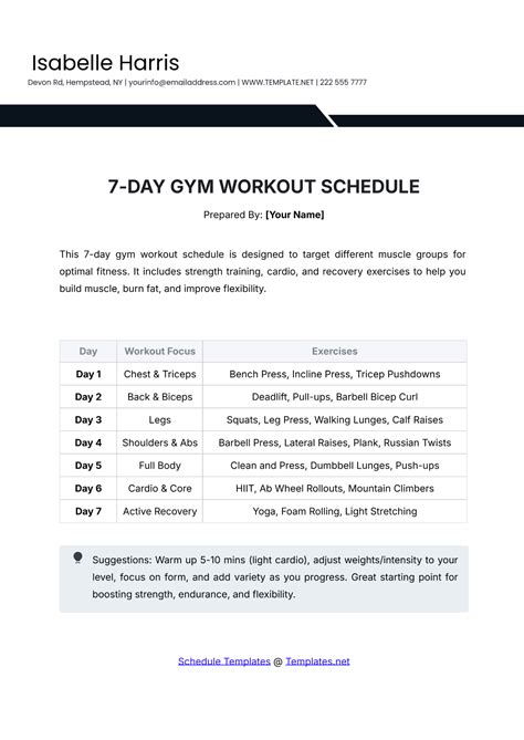 Workout Routine Template 的图像结果