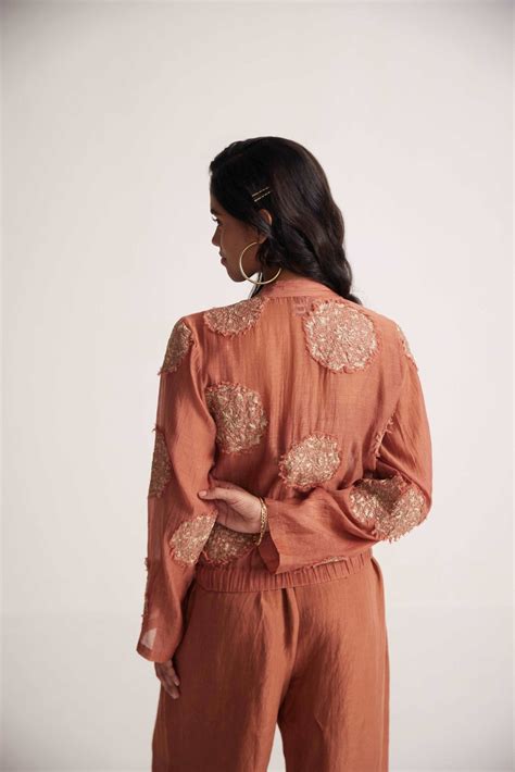 Rust Statement Wear 3-Piece Set With Zari Path Embroidery| Western Era