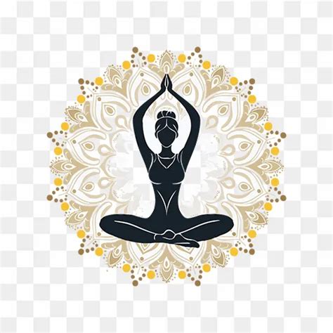Lotus Yoga Pose with Mandala Design PNG | Transparent Spiritual Icon free