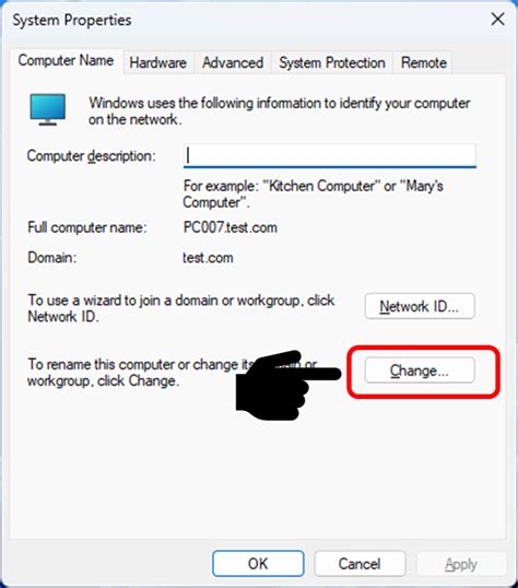 Image result for Computer Name Domain and Workgroup Settings