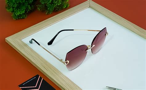 Buy Voyage UV Protected Square Women Sunglasses - (Violet Lens | Golden ...