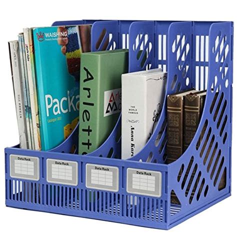 DaKos Multipurpose Plastic 4 Compartments File Rack Paper Holder ...