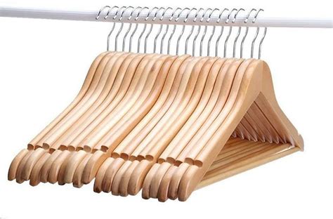 Nature Smile Solid Lotus Wood Deluxe Wooden Pants Hangers Bottom Hanger ...