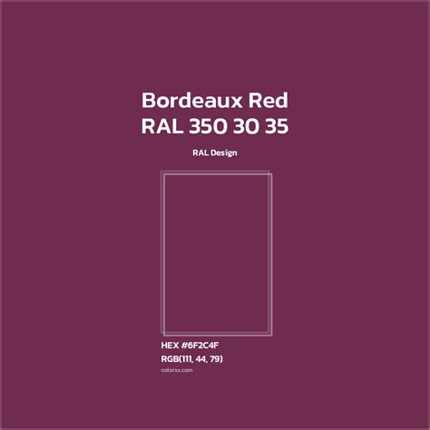 About RAL 350 30 35 - Bordeaux Red Color - Color codes | matching ...